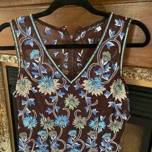 Gorgeous Vintage Lillie Rubin Sheer Silk Beaded Sleeveless Vest Size M
